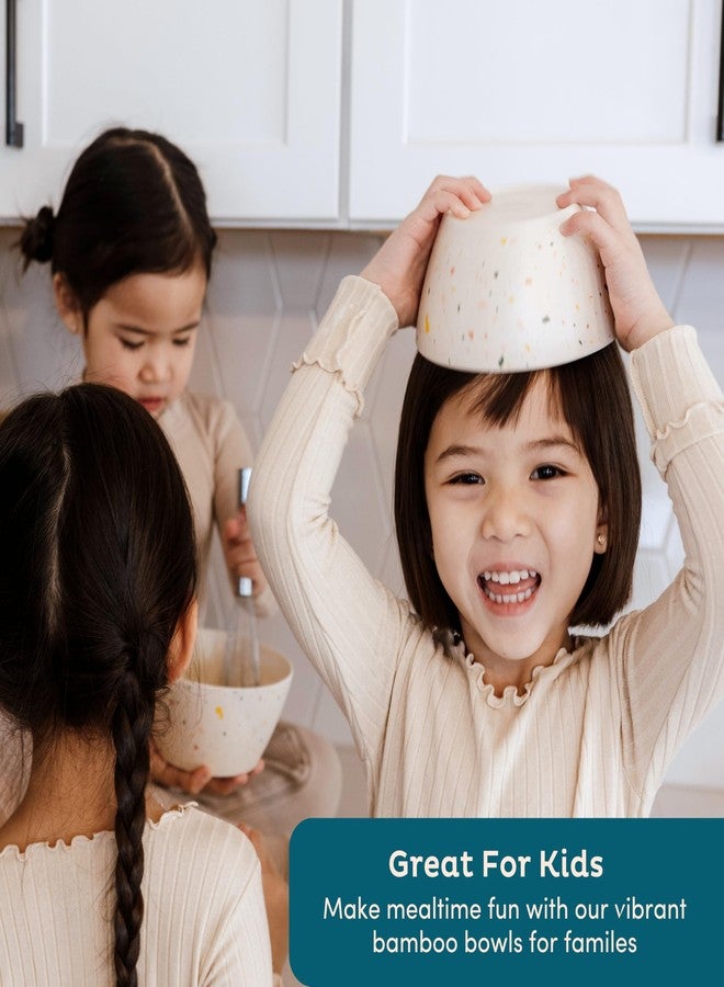 Nook Theory 4 Pack Bamboo Bowls - 22 Oz Reusable Toddler and Kids Bowl, Dishwasher Safe - Not Microwavable Bamboo Dishes (Celebration) - Image 4